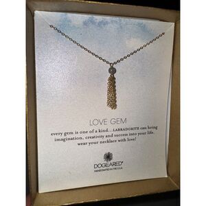 Dogeared Love Gem Labradorite Tassel Necklace‎ – New With Box